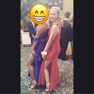 Prom Girl red lace dress